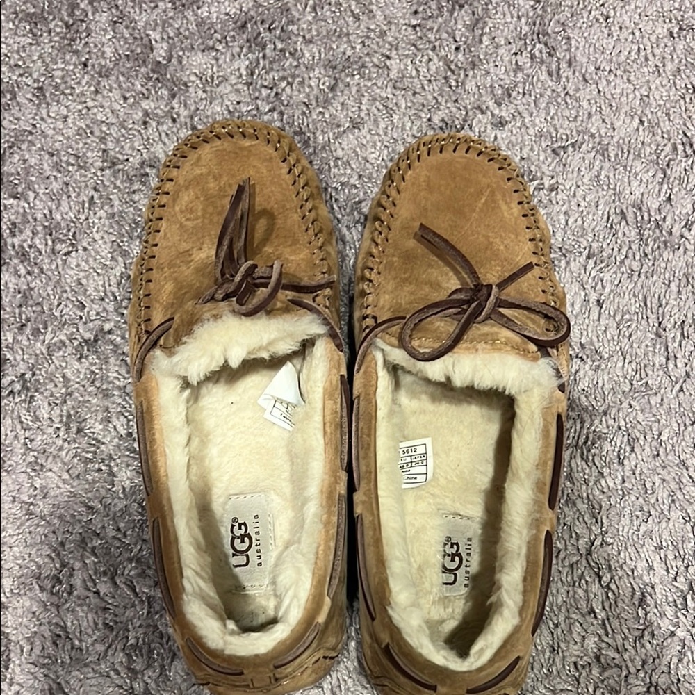 UGG Tan Suede Moccasin Slippers